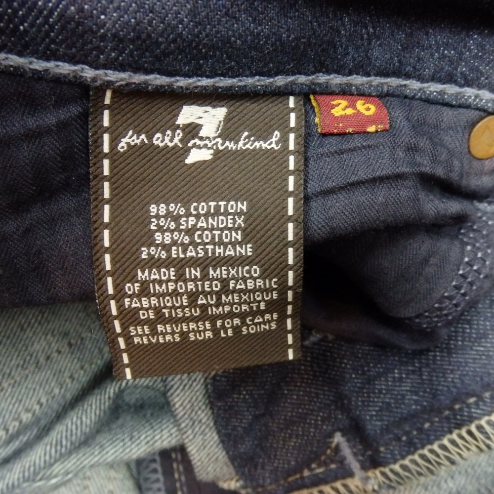 7 for All Mankind Roxanne Skinny Denim Jeans Dark Size 26 - Picture 8 of 8
